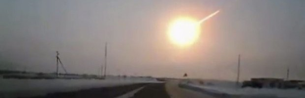 In this frame grab made from a video done with a dashboard camera, on a highway from Kostanai, Kazakhstan, to Chelyabinsk region, Russia, provided by Nasha Gazeta newspaper, on Friday, Feb. 15, 2013 a meteorite contrail is seen. A meteor streaked across the sky of Russias Ural Mountains on Friday morning, causing sharp explosions and reportedly injuring around 100 people, including many hurt by broken glass. (AP Photo/Nasha gazeta, www.ng.kz)
